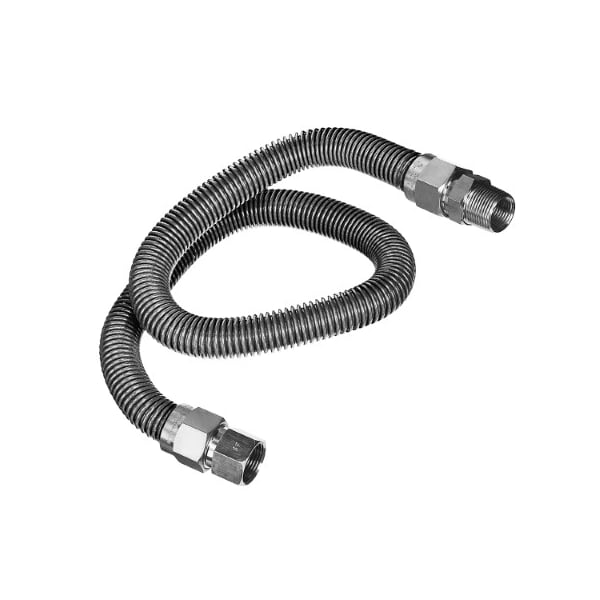 Flextron Gas Line Hose 5/8'' O.D. x 48'' Length 1/2" FIP x MIP Fittings, Stainless Steel Flexible Connector FTGC-SS12-48C - main